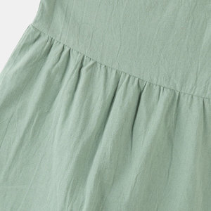 Moeder En Dochter Bijpassende Outfits Jurk Strik Overalls Effen Kleur Familie Bijpassende Kleding - Product Image 3