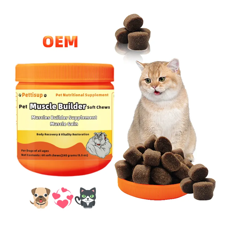 Muscle Gain Soft Chews Chicken Flavor Pet Muscle Growth Supplement Pet Nutrition Supplement for Muscle Builder Immune Support