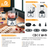 Robot culinaire multifonction 9-en-1 portable en acier inoxydable : hachoir à viande, mixeur, blender automatique et hachoir combinés