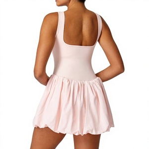 Nouvelle arrivée, robe de tennis mini à séchage rapide, col carré, jupe bouffante, robe de sport athlétique pour femmes - Product Image 2