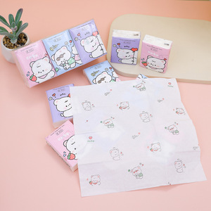 Pañuelos de bolsillo con estampado de dibujos animados personalizados, 3 capas, 9 Uds., pañuelo de oso blanco bonito, toalla de mano de <span class=keywords><strong>papel</strong></span> de alta calidad - Product Image 2