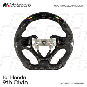พวงมาลัยคาร์บอนไฟเบอร์แบบฟอร์จสั่งทำพิเศษสำหรับ Honda Civic Type R Si Coupe รุ่นที่ 9 ปี 2012-2015 พร้อมจอแสดงผล LED แสดงรอบเครื่องยนต์ - Product Image 2