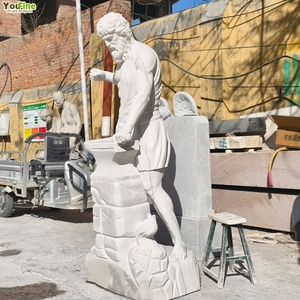 Estatua de Héfesto en Mármol, Dios Griego del Fuego, Escultura para Decoración de Jardín Exterior, Mármol Natural Tallado a Mano - Product Image 5