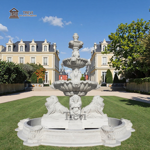 Trevi Tùy Chỉnh Lớn Ngoài Trời Vườn Tay Chạm Khắc Đá Tự Nhiên Đá Cẩm Thạch Sư Tử Nước Đài Phun Nước Cho Bán Vườn Trang Trí Nội Thất Đá Cẩm Thạch Đài Phun Nước - Product Image 6
