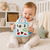Livre en tissu doux pour bébé, 4 volumes, animaux, ABC, 123, formes, livre en tissu éducatif silencieux, ensemble de jouets d'apprentissage précoce avec poignée pour tout-petit