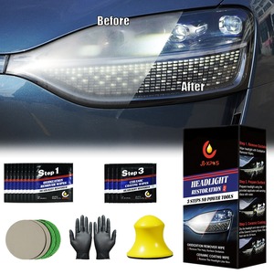 Kit de Restauration de Phares de <span class=keywords><strong>Voiture</strong></span>, <span class=keywords><strong>Nettoyant</strong></span> pour Phares avec Agent de Nettoyage, Élimine le Jaunissement, l'Oxydation, les Rayures, Réparation, Ensemble de 10 ou 19 Pièces - Product Image 2