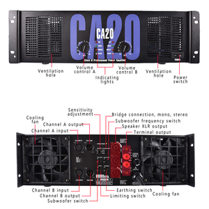 Amplificateur de mixage professionnel GAP-CA2 CA12 CA18 CA20 CA30 CA50 CA68 CA100 275/1800 Watt 2 canaux audio haute puissance - Product Image 6