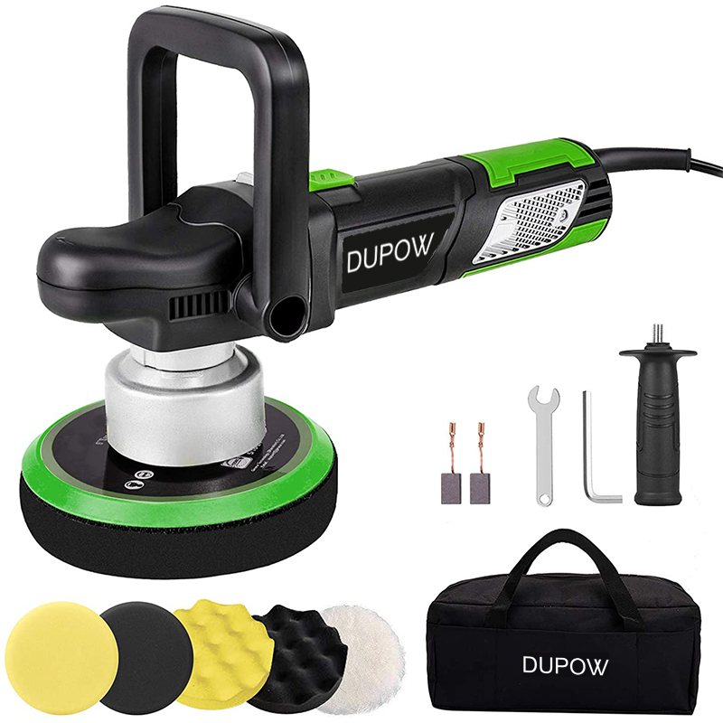 Dupow 900W 6-дюймовый переменная скорость двойного действия случайной орбиты автомобиля буфер для ногтей для полировки автомобиля и финишного покрытия-зеленый