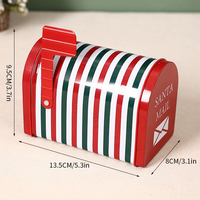 Boîte en forme de boîte aux lettres de Noël 135*80*H95mm, boîte à bonbons, emballage pour biscuits, boîte en étain hermétique pour chocolat