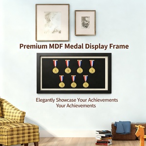 Cadre photo A4 en MDF noir et blanc, cadre de présentation de médailles, cadres de présentation d'ombres imprimés UV pour les coureurs, marathon, <span class=keywords><strong>course</strong></span>, tous les sports - Product Image 3