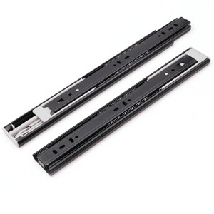 Creative Design Thickened Three-section Steel Ball Guide Rail Mute Buffer Drawer Rail Damping Rebound Slide Rail Quality - Product Image 1