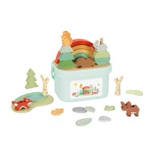Bloques de construcción de clasificación de <span class=keywords><strong>bosque</strong></span> de arcoíris de madera, juguete apilable con almacenamiento sensorial Montessori, juguetes educativos para niños - Product Image 4