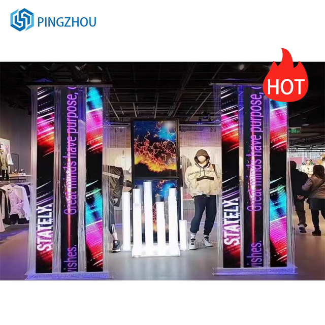 Indoor LED Display Full-Color Electronic Screen with Rolling Text & LED Strip Stainless Steel Decoration Indoor LED Display