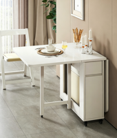 Ensemble table et chaises pliantes en bois massif, petit format pour la maison, multifonctionnel, table basse rotative mobile, double usage