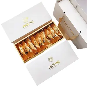 gadget 2024 Luxury 3 Grids Moon Cake Packaging Dessert Paper Box Match Bag Custom Luxury Gift Box Packaging Custom Embossed Logo