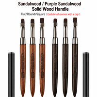 Pinceaux à ongles multi-têtes : grands, plats, ronds, carrés, triangulaires, pour aquarelle, gel UV et coloration