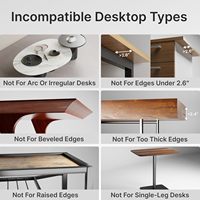 Plateau d'extension de bureau à clipser avec tiroir de rangement, repose-bras et support de clavier pour bureau et maison