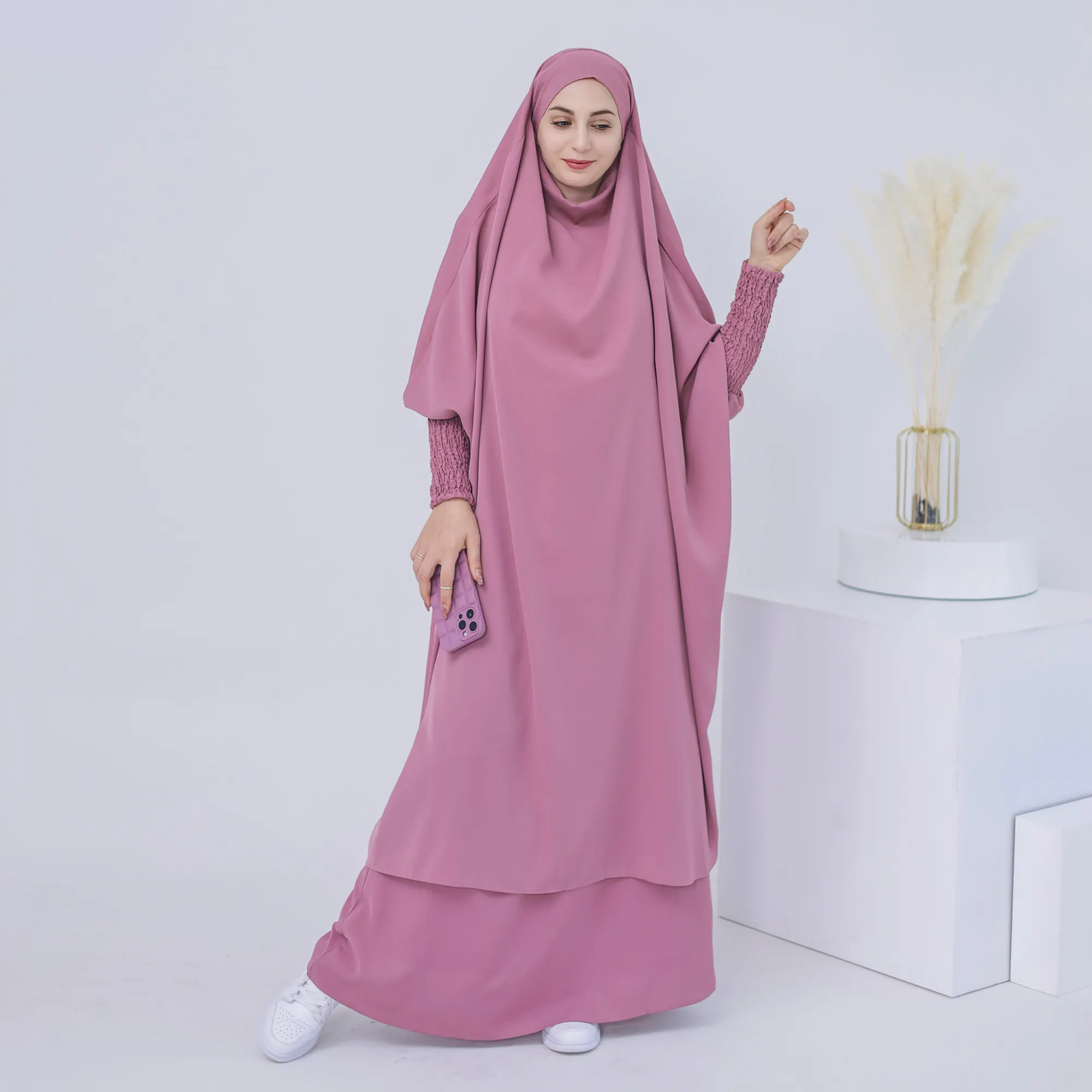 Loriya Dernière islamique Jilbab abaya musulman gilr abaya Khimar conçoit traditionnel musulman 2 pièces prière abaya conception
