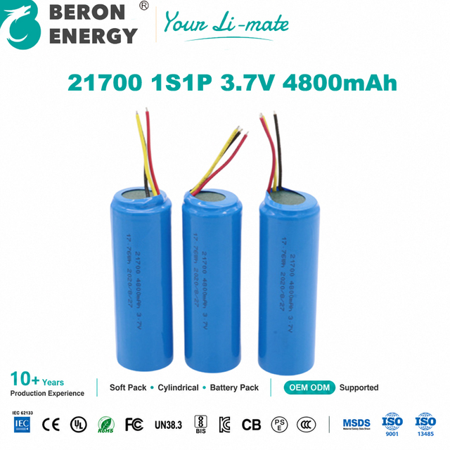 Factory Wholesale 4800mAh 21700 LiFePO4 Pack Cylindrical Cell for Electric Toothbrush Power Equipment Lithium Ion Battery
