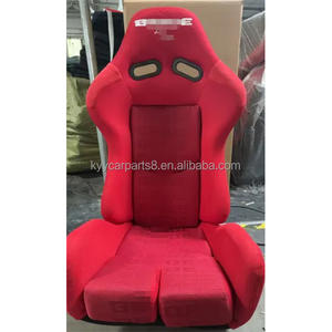 Asiento de Simulador de Carreras LO03, Asiento de Juego de Carreras, PVC Impermeable, Reclinable, Negro con Costuras Rojas, Superventas - Product Image 1