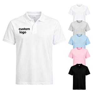 Camiseta Polo Sorona con Logotipo Personalizado para Hombre |   Camisa de Manga Corta Informal de Negocios para Verano |   Polo de Color Sólido, Transpirable y Ecológico - Product Image 2