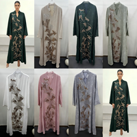 Vestidos Kaftan Abaya con Lentejuelas Hechos a Mano, Vestido de Noche Modesto Musulmán de Dubái, Vestido de Fiesta para Invitadas de Boda, Talla Grande, ODM
