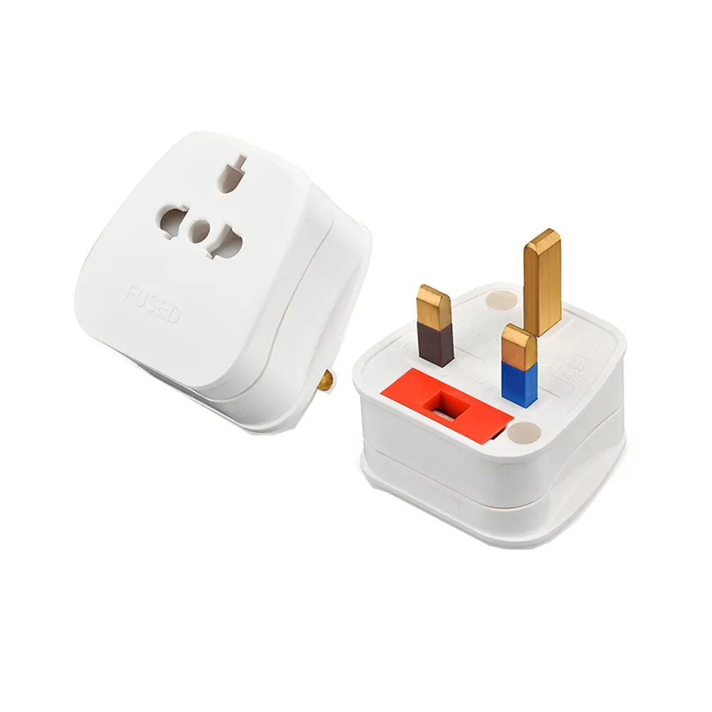 UK Tourist Travel Adaptor 3 Pin Plug Adapter 13A UK Visitors Power Plug With 13Amp Fused Converts EU UK Int