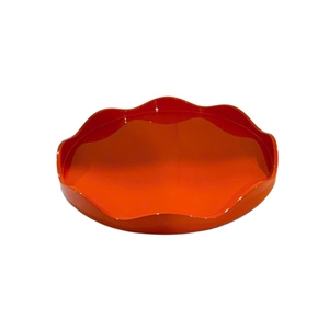 Bandeja Redonda de Madera Lacada, Elegante Plato para Servir con Acabado Brillante para Comidas Finas y Servicio de Hostelería - Product Image 1