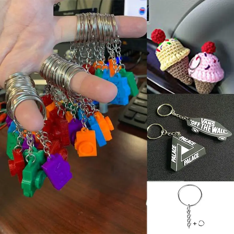 Fanhua Keychain kim loại vòng chìa khóa với chuỗi Keyring số lượng lớn phụ kiện thủ công Mặt dây chuyền làm móc chìa khóa mở nhảy Vòng Keychain số lượng lớn