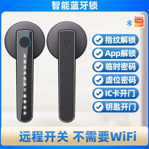 Tuya – serrure de porte intelligente Bluetooth, noire, double mode, déverrouillage par mot de passe, pour maison, bureau, appartement, maison d'hôtes, ABS, acier inoxydable - Product Image 4