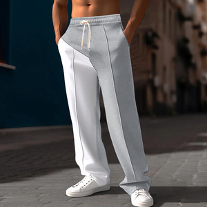 Pantalon décontracté polyvalent coupe droite color block <span class=keywords><strong>de</strong></span> haute qualité pour <span class=keywords><strong>homme</strong></span>, collection Printemps-Été 2026, coupe ample et oversize - Product Image 1