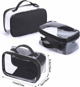 Bolsas de Viaje Transparentes Grandes, Bolsas para Artículos de Aseo Reutilizables, de PVC Transparente con Cierre y Asa - Product Image 6