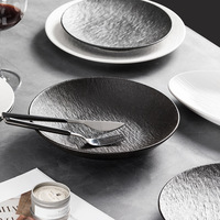 Ensemble de bols, assiettes et cuillères pour la maison 2025, assiettes en céramique émaillée, style américain, luxe léger, design rétro, résistant au four à micro-ondes
