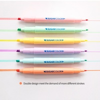 Stylos surligneurs permanents à double pointe, marqueurs de dessin, fournitures de papeterie, marquage des points clés, pour étudiants, 12 couleurs assorties