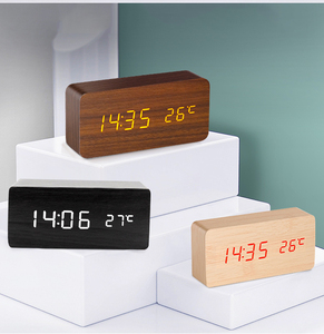 New Material MDF Voice Control AAA Battery and USB Charger <strong>Digital</strong> <strong>Desk</strong> <strong>Clock</strong> Wood Alarm <strong>Clock</strong> Wooden Led <strong>Digital</strong> Alarm <strong>Clock</strong> - Product Image 5