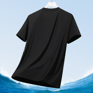 Camiseta de manga corta de verano para hombre, Camiseta deportiva de tenis y bádminton de seda helada, camiseta cultural informal para hombres jóvenes - Product Image 3