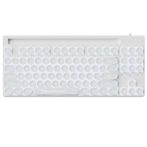 K87 Wired Keyboard 87 Keys Mechanical Feel Rainbow Backlit Cool Glow Suspended Keycaps Gaming with Phone <b>Holder</b> - Product Image 4