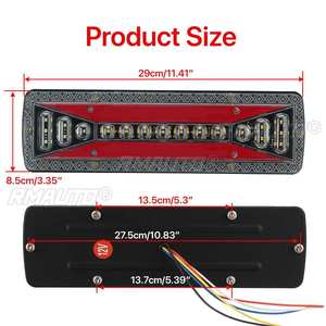 2 pièces Feux arrière LED 12V 24V pour camion, remorque, feux stop, clignotants dynamiques, pour poids lourds, tracteurs, bus, caravanes - Product Image 6