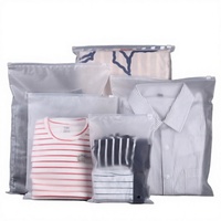 Pochette Ziplock en PE givré transparent, réutilisable, étanche, avec fermeture à glissière personnalisée et gaufrée pour vêtements et chaussettes