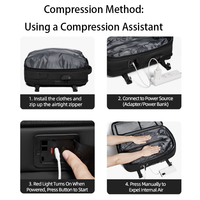 Sac à dos durable en Oxford avec serrure TSA, chargement USB, compression sous vide extensible, grande capacité, pour trajets quotidiens, affaires et voyages en avion