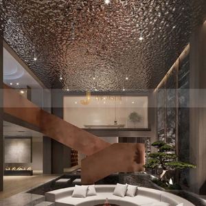 LL276 Custom 304 Color Stainless Steel Water Ripple Sheet Interior Decoration Mirror Hammered Stainless Steel Decorative Sheet - Product Image 4