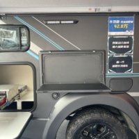 TYTXRV 800*450mm Wohnmobil Klapptisch mit LED-Beleuchtung, Abschließbarer Schwarz Außen Picknick Wandmontierter Tisch für Camper