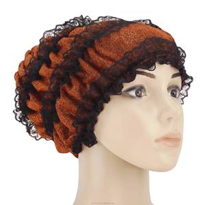 Pañuelo para la cabeza musulmán de encaje de color liso, muy vendido, gorro árabe, sombrero de viaje transpirable y ecológico para mujer india - Product Image 6