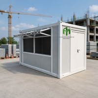 Maison conteneur modulaire rustique en acier ondulé, bâtiment préfabriqué portable, unité stable et respirante pour centre commercial temporaire ou parc