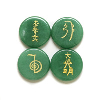 Cristal Reiki Symbole Sculpté Énergie Méditation Ornement Guérison Chakra Cristal Pierre Naturel Décoration de La Maison Amour Pierre Précieuse Ronde