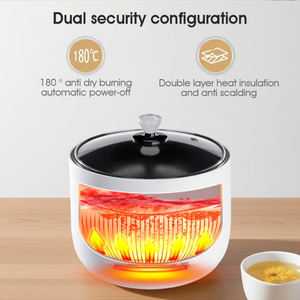 Olla <span class=keywords><strong>El</strong></span>éctrica Multifuncional para Conservar la Salud de 110V 220V 400W 1.8L, Arrocera con Tapa de Acero Inoxidable Baja en Azúcar para Hoteles - Product Image 2