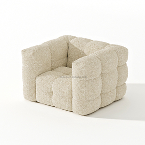 AOMISI <span class=keywords><strong>CASA</strong></span> Chaise de salon nordique Teddy Canapé monoplace de luxe en tissu de laine Fauteuils de salon d'appoint <span class=keywords><strong>Fauteuil</strong></span> paresseux - Product Image 1