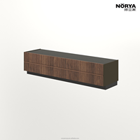 Meuble TV bas minimaliste NORYA, console multimédia en bois massif, meuble de rangement moderne pour salon, meuble en bois