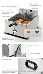 業務用電気自動ステンレス製単筒式業務用深型フライヤー - Product Image 4
