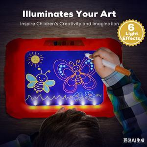 Tableau de <span class=keywords><strong>Dessin</strong></span> Lumineux LED 2-en-1 Portable pour Enfants, Chevalet et Tableau Noir Éducatif pour Tout-petits - Product Image 3